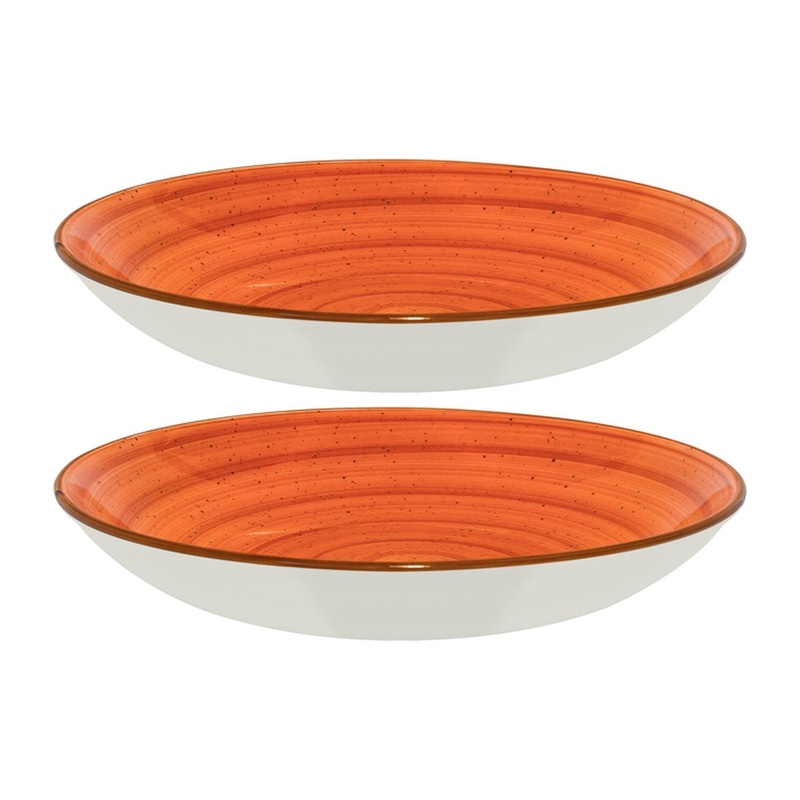 Terracota dia.11″ h:2.5″ 57 oz. Round Terracotta Porcelain Bowl (Set of 2)
