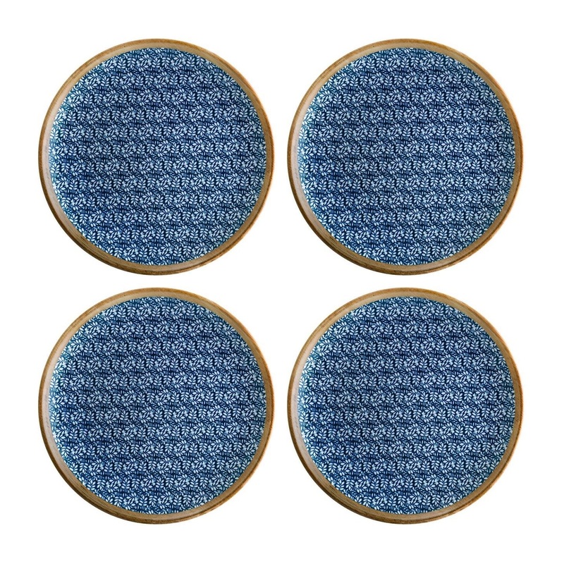Calif dia.12″ Round Decorated Porcelain Plate (Set of 4)