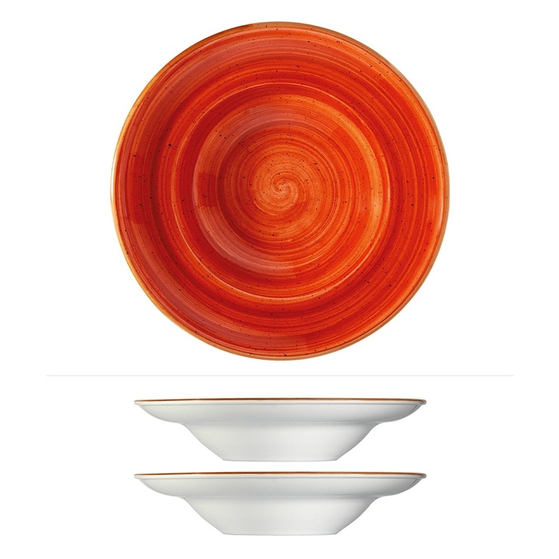 Terracota dia.11.75″ h:2.5″ 19 oz. Round Terracotta Porcelain Bowl (Set of 2)