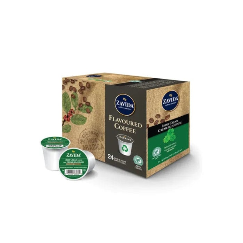 Zavida Irish Cream Single-Serve Coffee Pods (Box of 24)