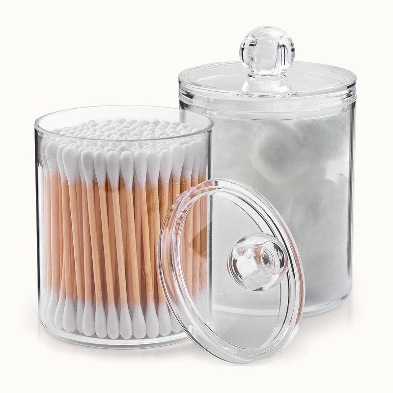 Zulay Home Qtip Holder Bathroom Canisters – 20oz