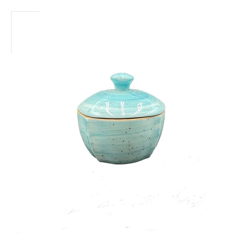 Aqua dia.3.5″ h:2″ Round Blue Porcelain Bowl