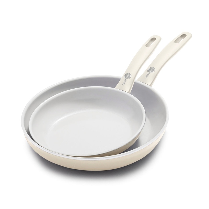Dover Ceramic Nonstick 8″ and 10″ Frypan Set | Cream White