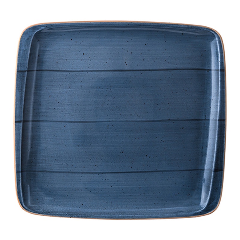 Dusk 12.75″ x 12″ x h:0.75″ Square Blue Porcelain Platter