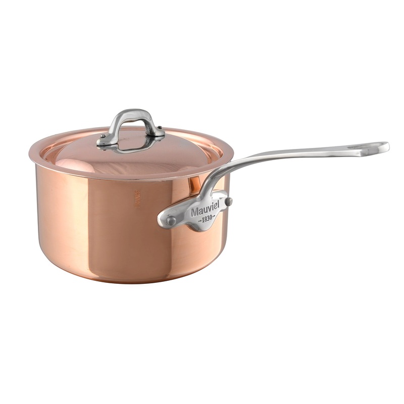 Mauviel M’Heritage M’150 S Copper Sauce Pan With Curved Lid And Cast Stainless Steel Handle, 3.4-Qt