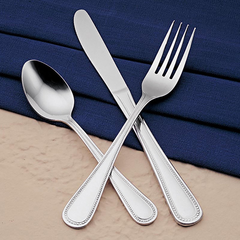 World Tableware Brandware 130 039 Harbour 8 1/8″ 18/0 Stainless Steel Heavy Weight European Dinner Fork – 12/Pack