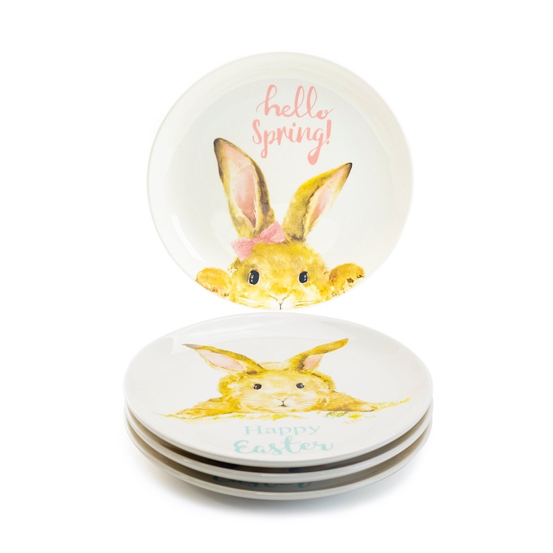 8.5″ Hello Spring Happy Easter Bunny Salad/Dessert Plate