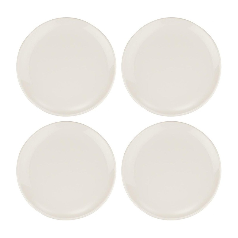 Gourmet dia.12″ Round Warm White Porcelain Plate (Set of 4)