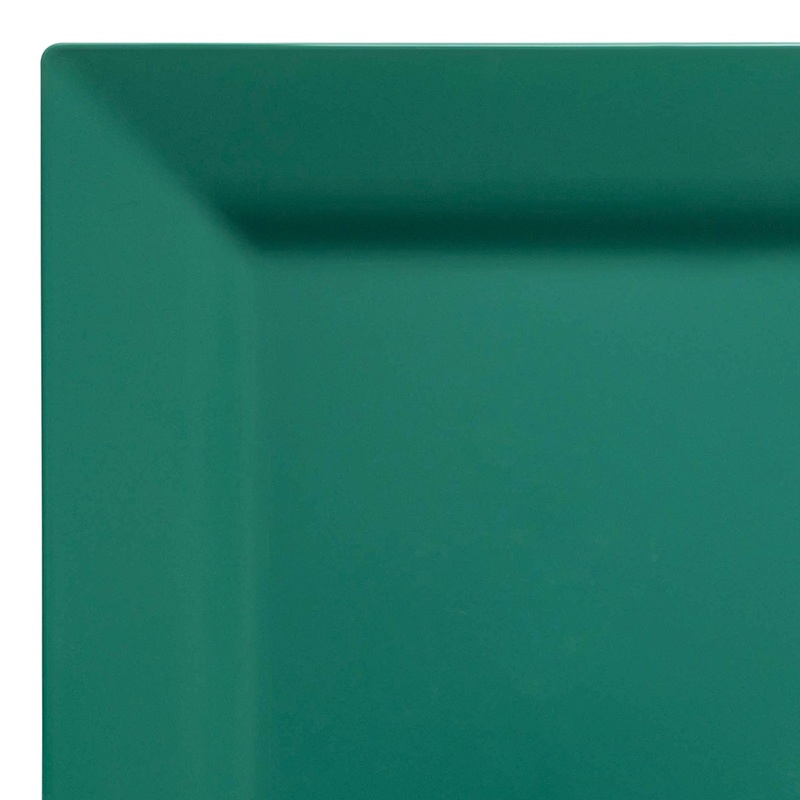 Hunter Green Square Plastic Dinner Plates (9.5″)