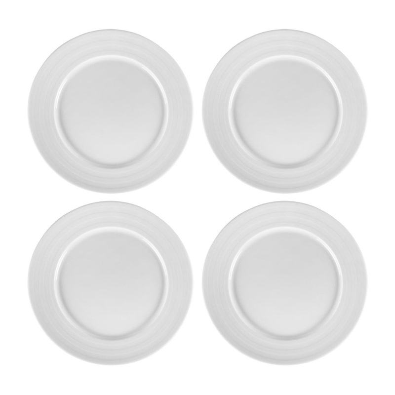 Porcelain Lizbon dia.11.75″ Round White Porcelain Plate (Set of 4)