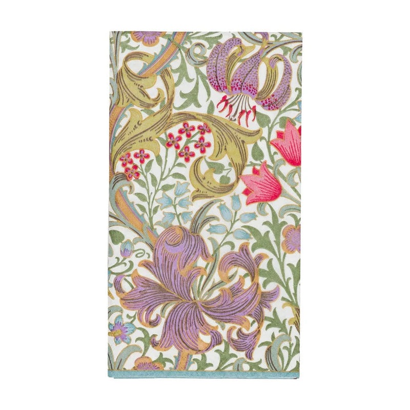 Caspari Golden Lily-Ivory Guest Towel Napkins – 15 Per Package