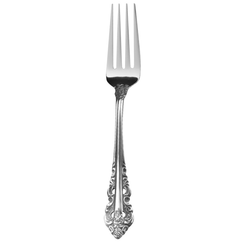 Walco 6805 Classic Baroque 7 5/8″ 18/10 Stainless Steel Extra Heavy Weight Dinner Fork – 12/Pack