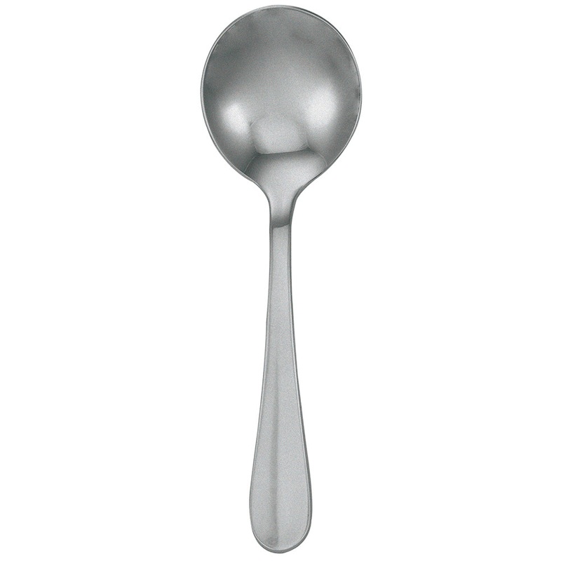 Walco 9412FS Lancer 6″ 18/10 Fieldstone Finish Stainless Steel Extra Heavy Weight Bouillon Spoon – 12/Pack