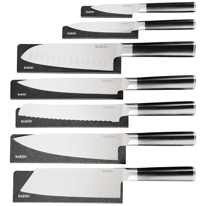 Babish High-Carbon 1.4116 German Steel 14 Piece Full Tang Forged Knife Set W/ Sheaths