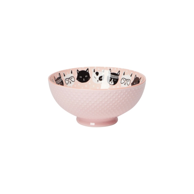 Feline Fine Bowl – Pink (8″)