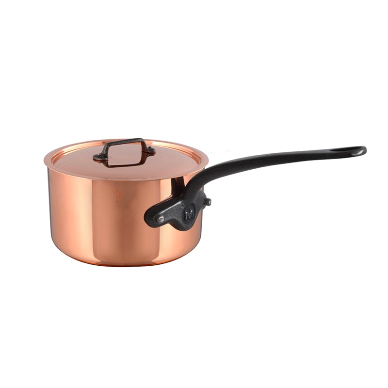 Mauviel M’Heritage M’150 CI Sauce Pan With Lid, Cast Iron Handle, 2.8-Qt