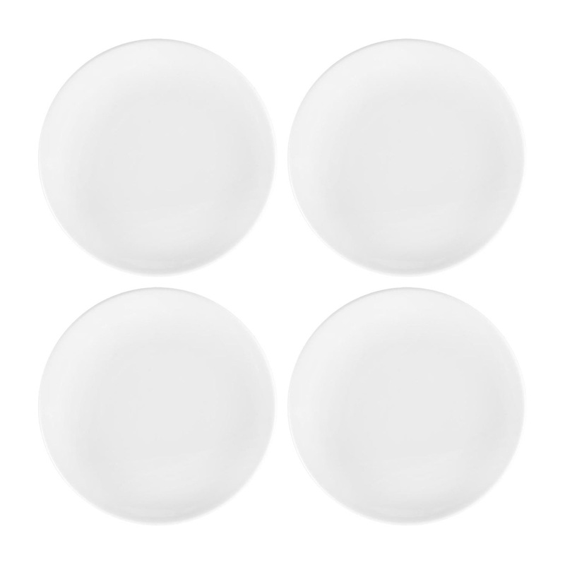 Porcelain Delta-Coupe dia.7.5″ Round White Porcelain Plate (Set of 4)