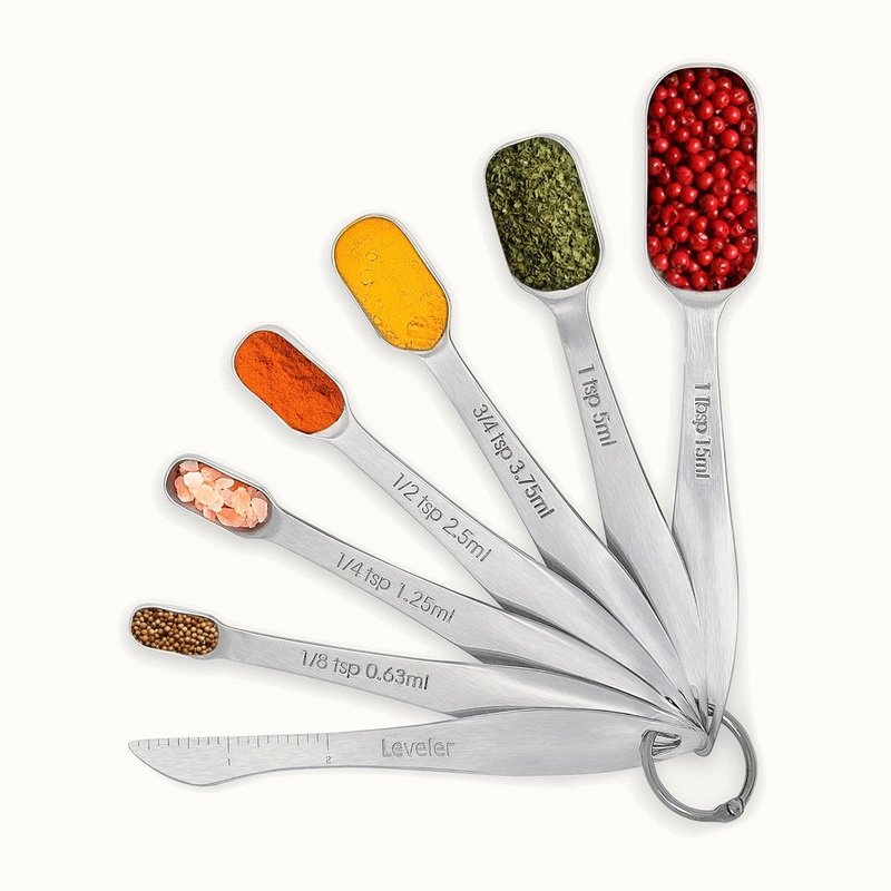 Stainless Steel Rectangular Measuring Spoons Set – Slim Design
