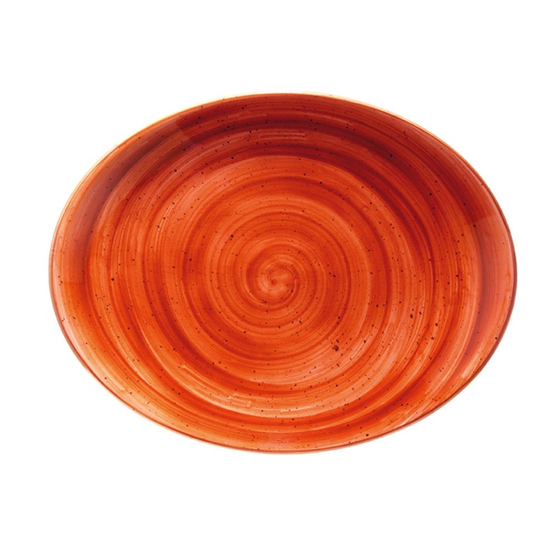 Terracota 12.25″ x 9.5″ x h:1″ Oval Terracotta Porcelain Platter