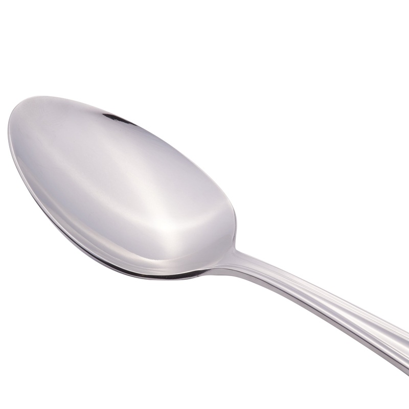 World Tableware 256 002 Cortland 7 1/8″ 18/0 Stainless Steel Heavy Weight Dessert Spoon – 12/Pack