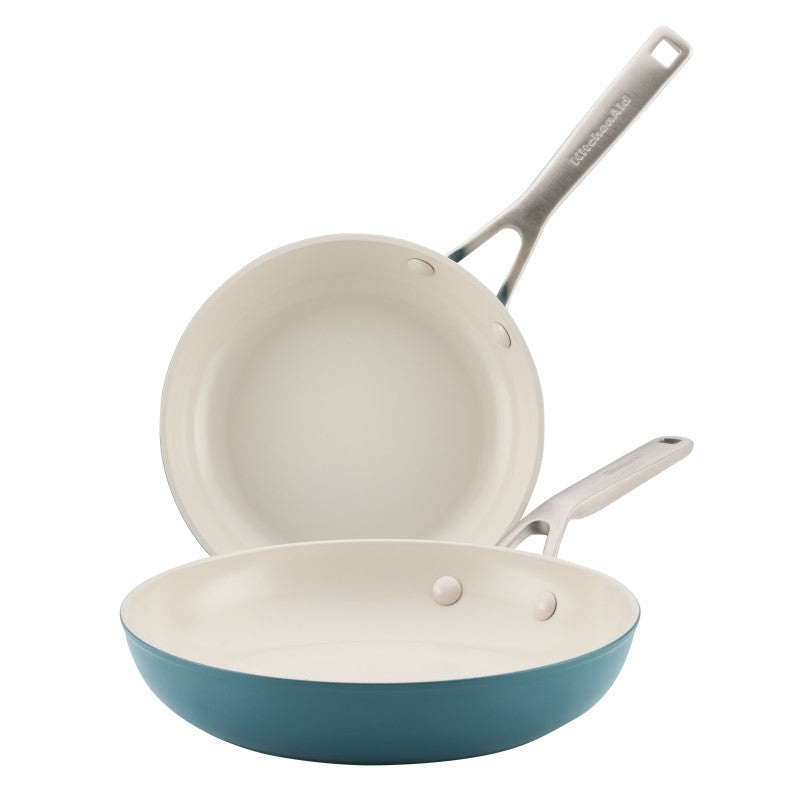 2-Piece Hard-Anodized Ceramic Induction Nonstick Skillet Set
