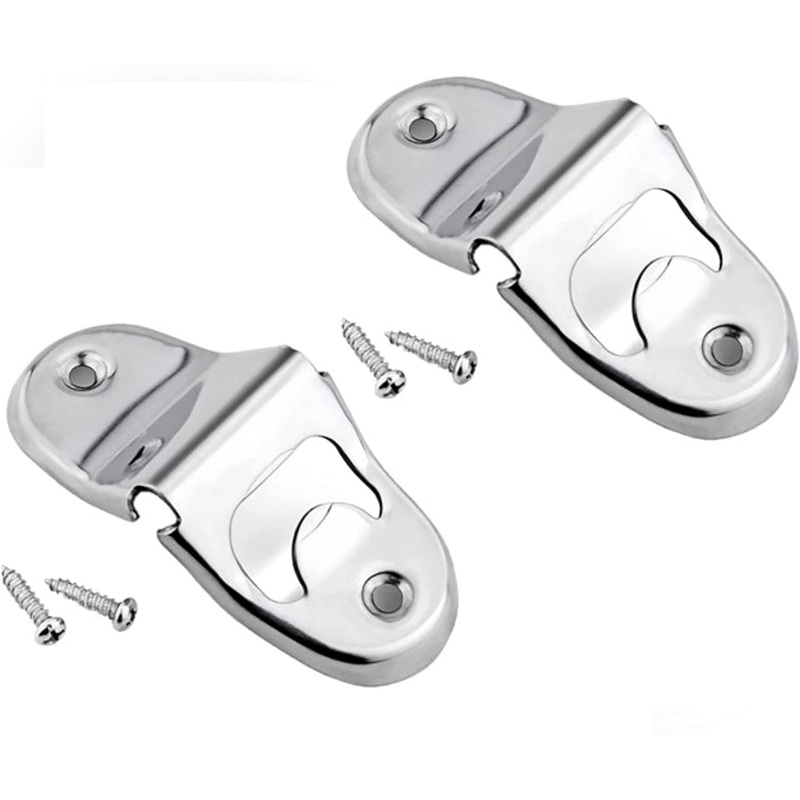 4-1/8″ Heavy-Duty Stainless Steel Wall Mount Bottle Opener Set of 2 – Bottle Opener Bottle & Can Opener Classic Beer Opener Compact Size Beverage Bottle Opener for Kitchen Bar Restaurant