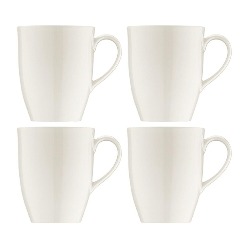 Banquet dia.3.25″ h:4.25″ 11 oz. Round Warm White Porcelain Mug (Set of 4)