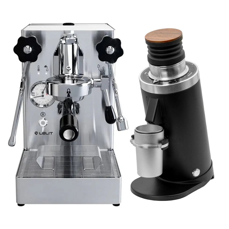 Lelit Mara X E61 Espresso Machine with PID PL62X (Stainless Steel) & DF64 Gen 2 Grinder w/ DLC Burrs (Black) Bundle