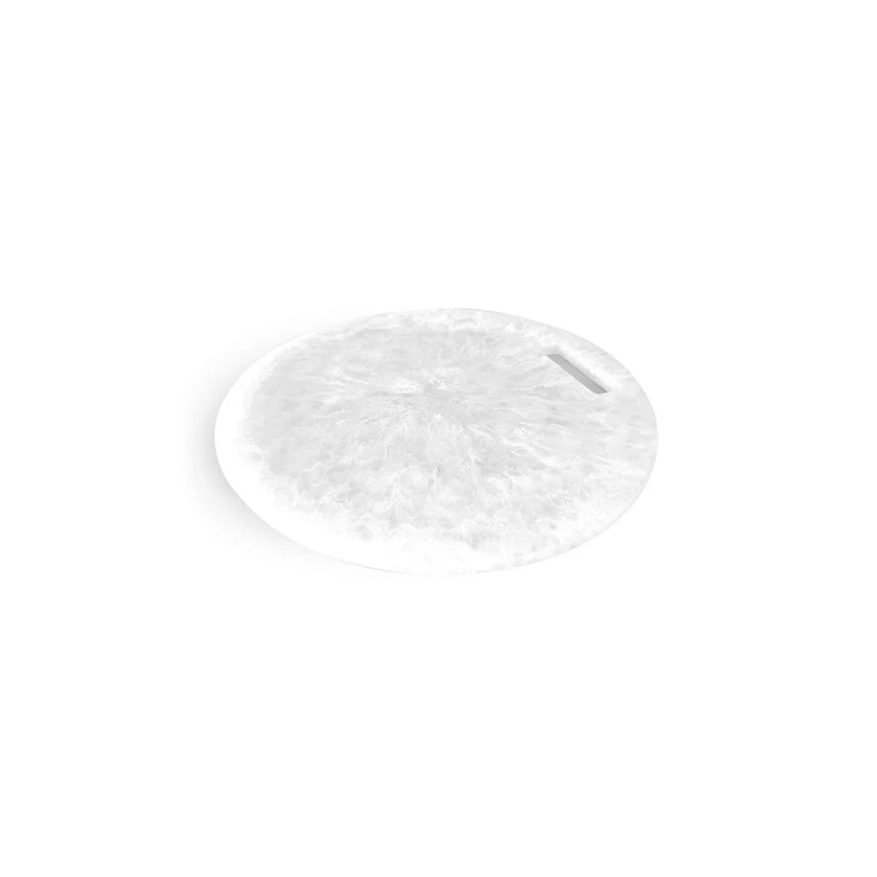 Nashi Classical Round Chopping Board Large – White Swirl