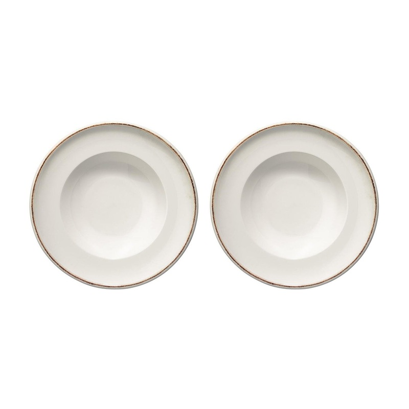 Retro dia.11.75″ h:2.5″ 19 oz. Round Decorated Porcelain Bowl (Set of 2)
