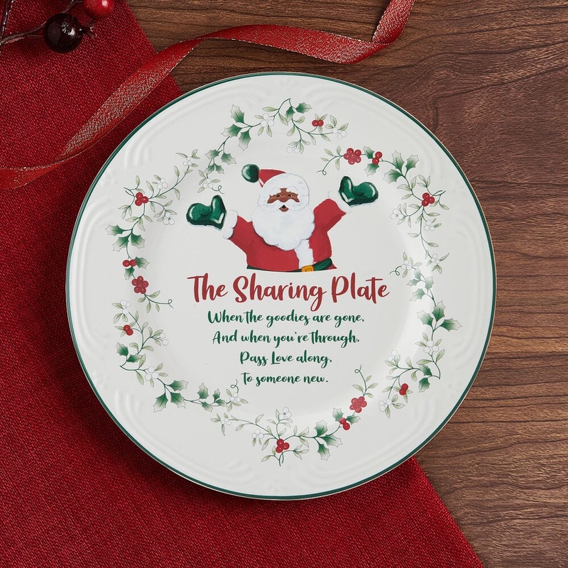 Winterberry African American Santa Sharing Plate
