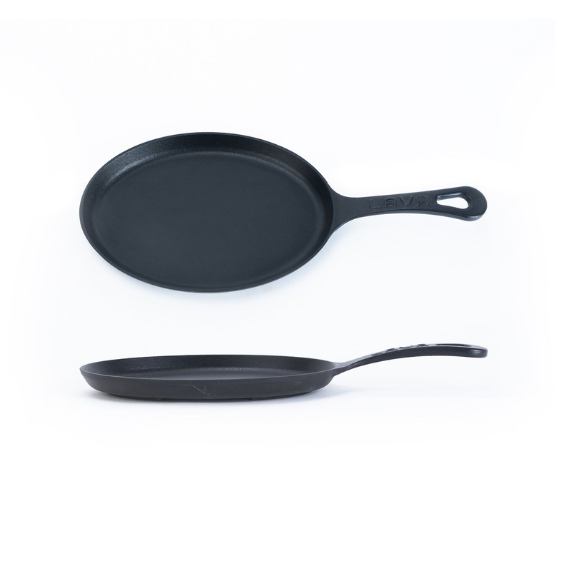 Cast Iron 9.25″ x 7″ x h:1″ Oval Black Cast Iron Pan