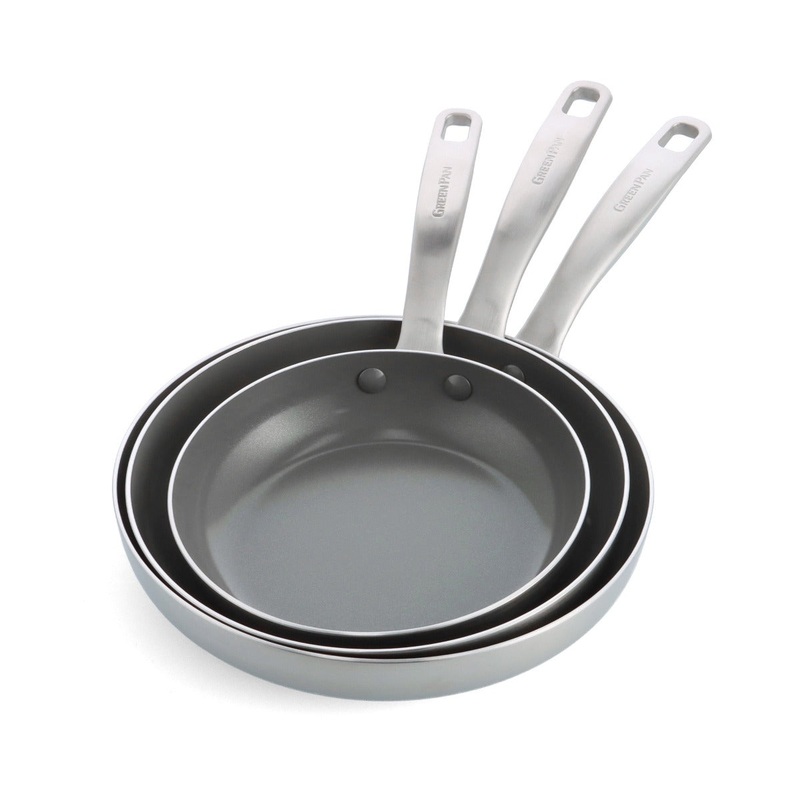 Chatham Stainless 8″, 9.5″ and 11″ Frypan Set