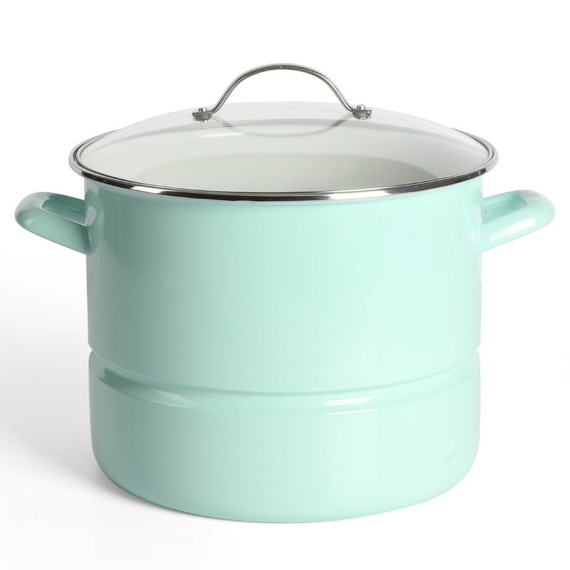 Martha Stewart Thayer 16-Quart Enamel on Steel Steamer Pot w/ Stainless Steel Insert