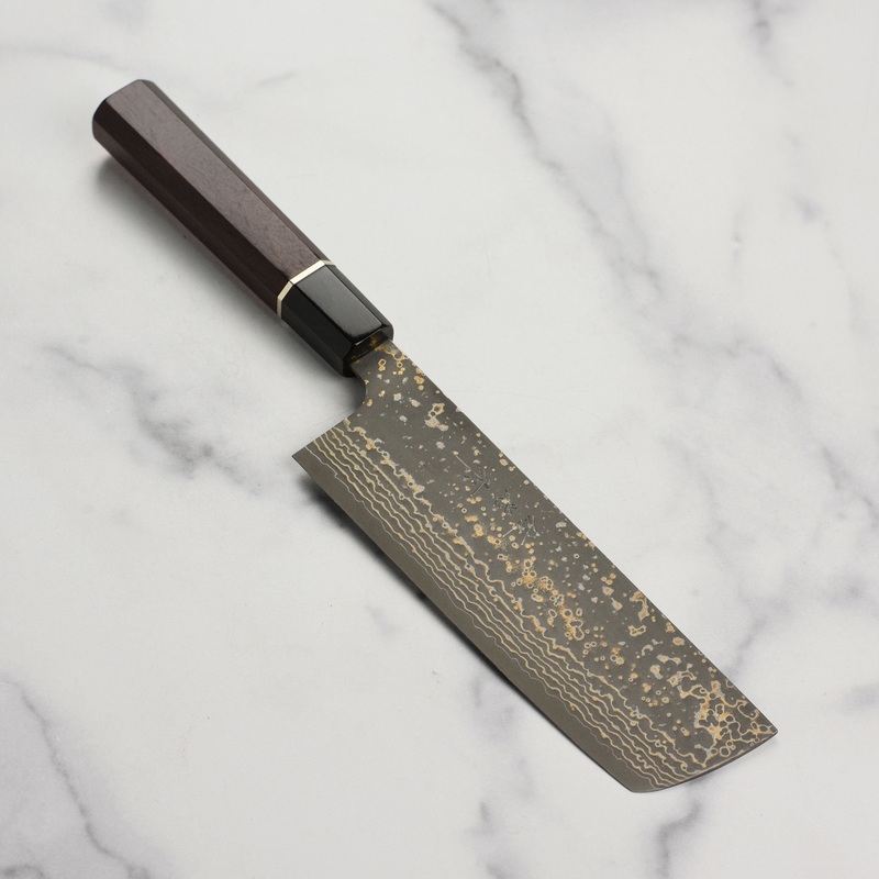 Saji Black Gold Damascus 6.7″ Nakiri