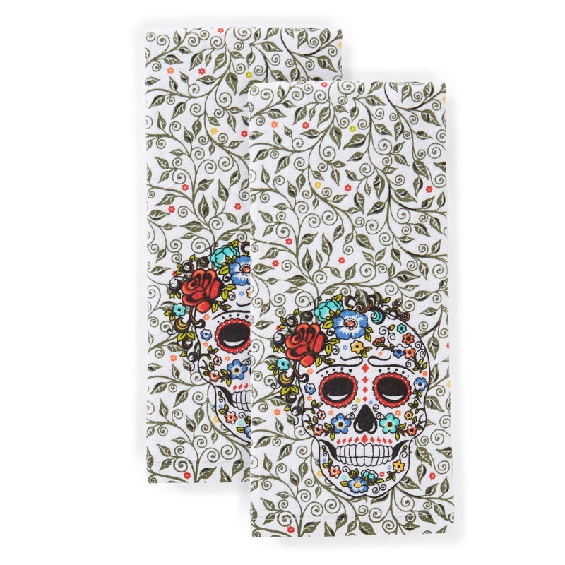 SKULL AND VINE SUGAR Kitchen Towel 2-Pack Set