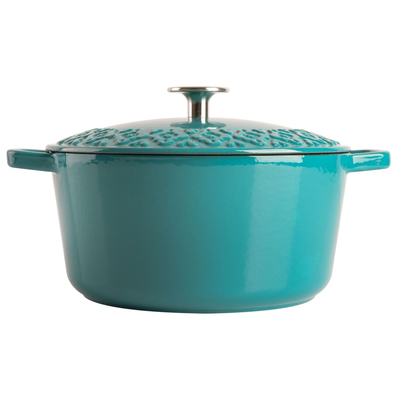 Spice by Tia Mowry 3.5-Quart Enameled Cast Iron Dutch Oven w/ Embossed Lid