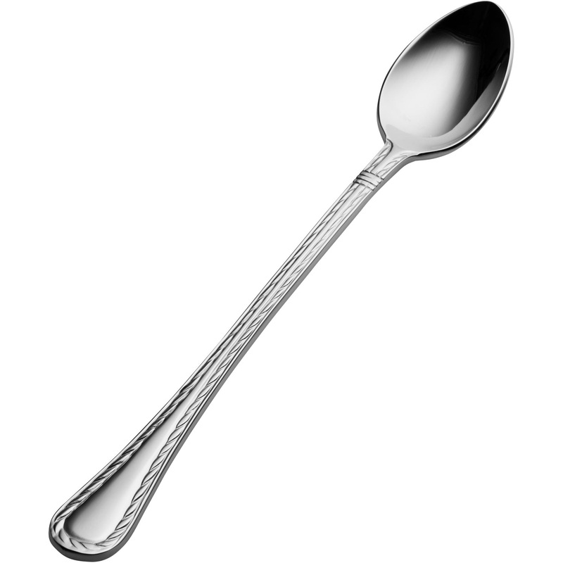Bon Chef S402 Amore 7 3/8″ 18/10 Extra Heavy Weight Stainless Steel Iced Tea Spoon – 12/Pack