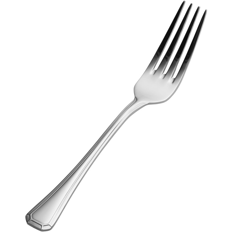 Bon Chef S505 Prism 7 1/2″ 18/10 Stainless Steel Extra Heavy Dinner Fork – 12/Pack