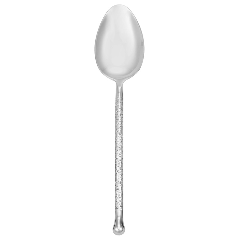Walco 5803 Nouveaux Hammered 10 1/2″ 18/10 Stainless Steel Extra Heavy Weight Tablespoon / Serving Spoon – 12/Pack