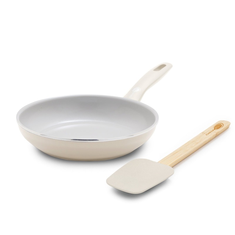 Dover Ceramic Nonstick 8″ Frypan with Spatula | Cream White
