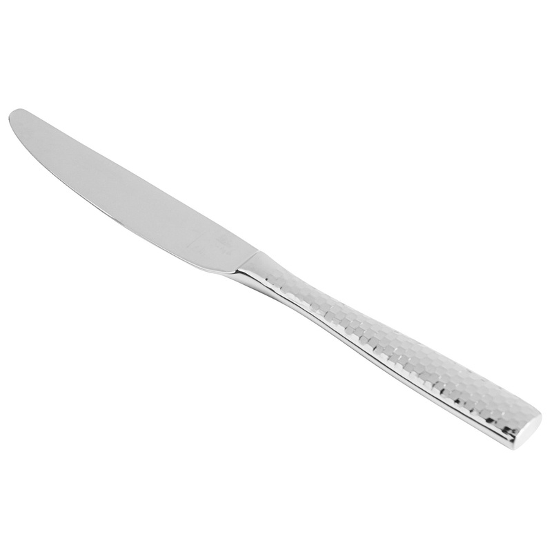 Fortessa 1.5.102.FC.015 Lucca Faceted 8 7/16″ 18/10 Stainless Steel Extra Heavy Weight Dessert Knife – 12/Pack