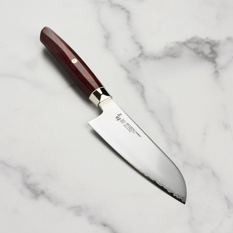 Zanmai Revolution SG2 5.9″ Ko-Santoku with Red Pakkawood Handle