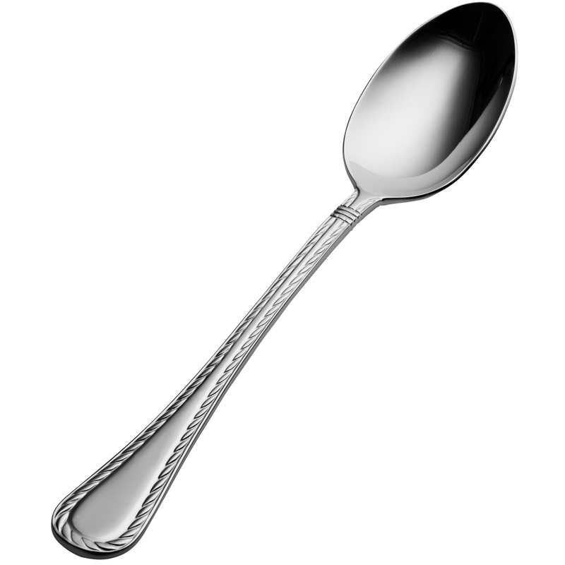 Bon Chef SBS404 Amore 9 1/4″ 18/0 Extra Heavy Weight Bonsteel Table / Serving Spoon – 12/Pack