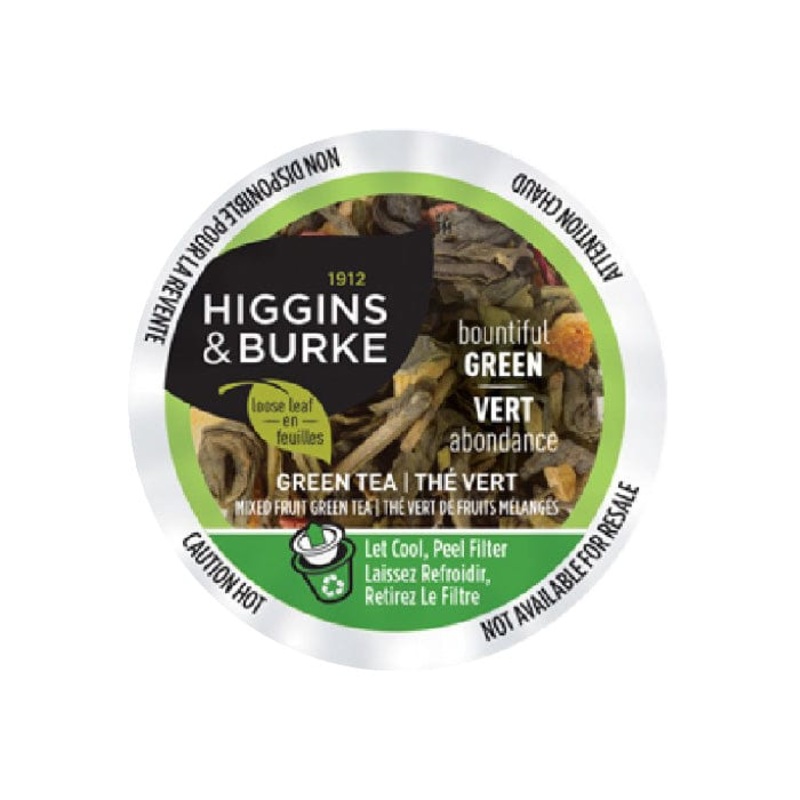 Higgins & Burke Bountiful Green Tea Single Serve Pods (Case of 96)