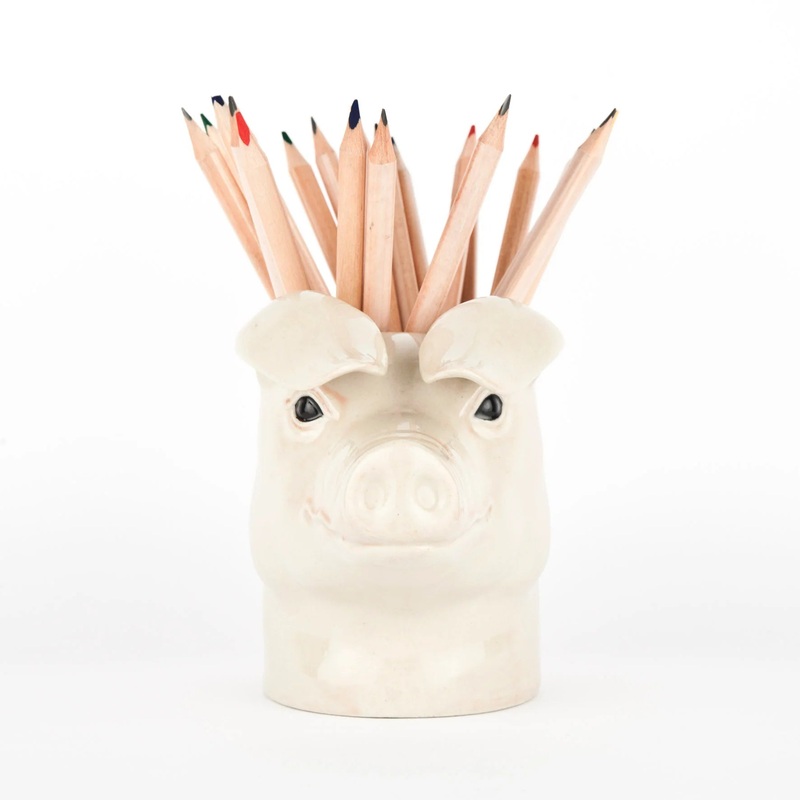 Quail Ceramics Pig Pencil Pot