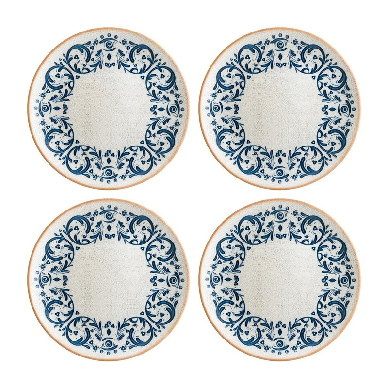 Viento dia.12″ Round Decorated Porcelain Plate (Set of 4)