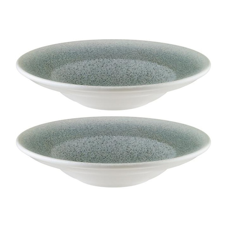 Luca Ocean Matte dia.9.5″ h:2″ 14 oz. Round Blue Porcelain Bowl (Set of 2)