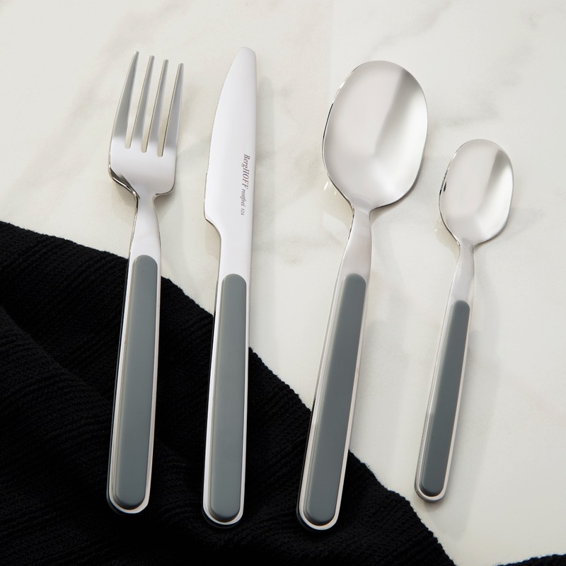 BergHOFF Leo Balance Stainless Steel 24Pc Flatware Set, Moonmist
