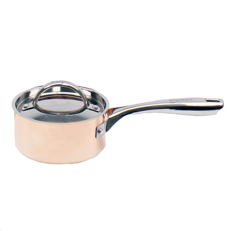 BergHOFF Vintage Tri-Ply Copper 7″ Saucepan 2qt. with Lid, Polished